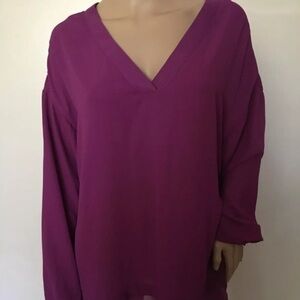NY Collection Women's Purple XL Top